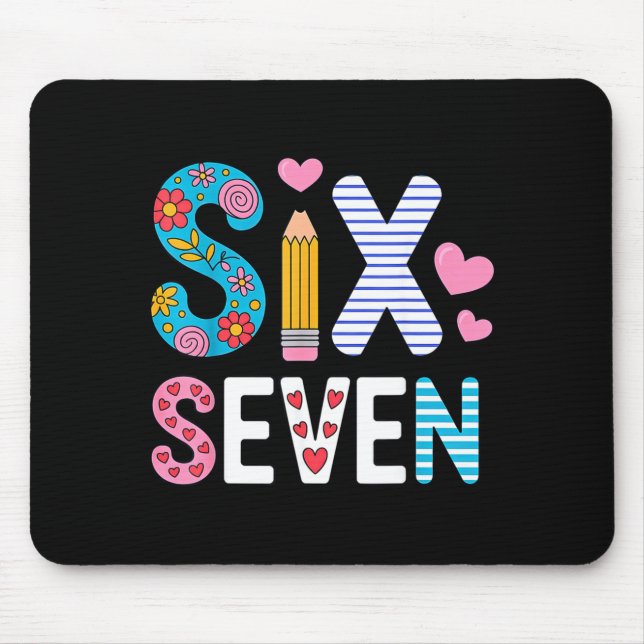 Six Seven 6 7 Meme Teacher  Mousepad (Vorne)