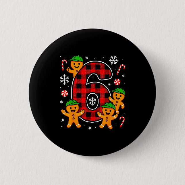 Six Seven 6 7 Meme Weihnachten passend Paar Junge  Button (Vorderseite)