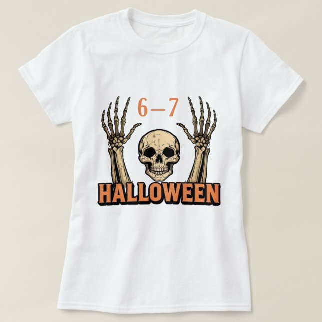 Six Seven 6-7 Minimal Typography Design T-Shirt (Design vorne)