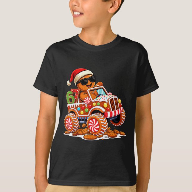 Six Seven 6 7 Monster Truck Gingerbread Man Christ T-Shirt (Vorderseite)