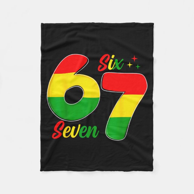 Six Seven 6 7 Schwarzer Geschichtsmonat Lustig Six Fleecedecke (Vorderseite)