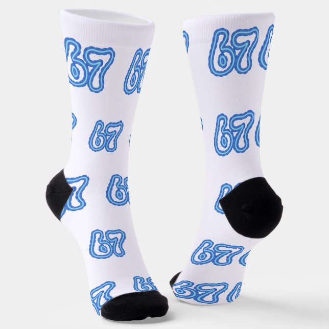 Six Seven 6 7 Viral Six-Seven Meme Socken (Gewinkelt)