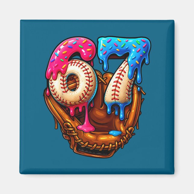 Six Seven Baseball Candy Drip 6-7 Meme  Magnet (Vorne)