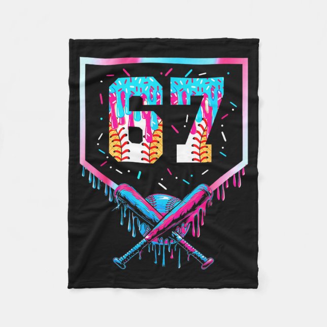 Six Seven Baseball Ice Cream Drip Cool 67 Gen Alph Fleecedecke (Vorderseite)