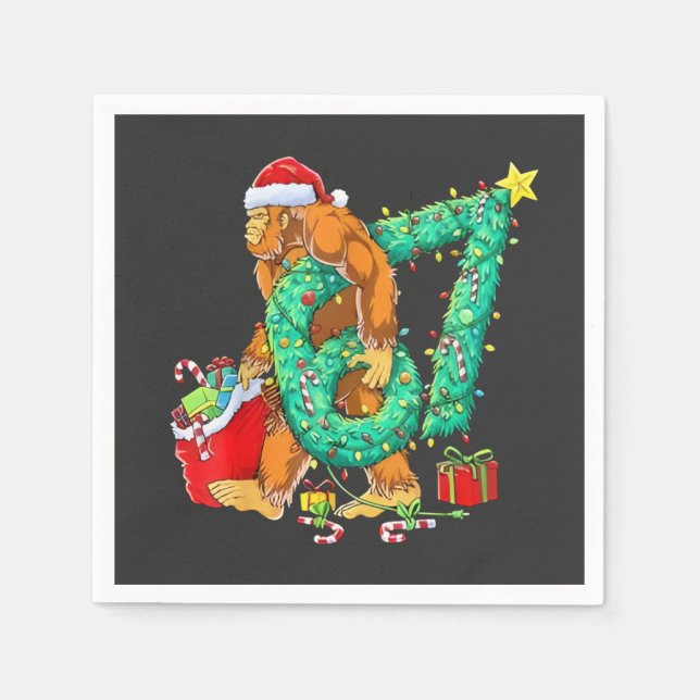 Six Seven Bigfoot 67 Sasquatch Meme Christmas Serviette (Vorderseite)