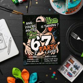 Six Seven Birthday Invitation, 7th Birthday Einladung