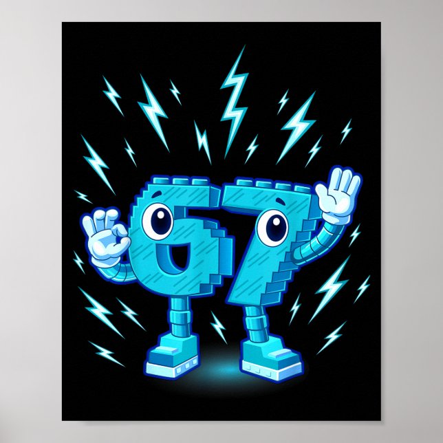 Six seven brainrot 6-7 design  poster (Vorne)