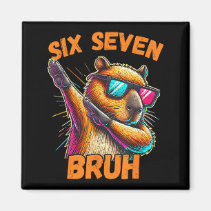 Six Seven Bruh 67 Capybara Vintage Lustiges Meme-G Magnet