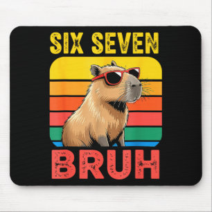 Six Seven Bruh 67 Capybara Vintage Lustiges Meme-G Mousepad