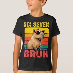 Six Seven Bruh 67 Capybara Vintage Lustiges Meme-G T-Shirt