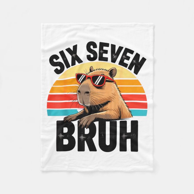 Six Seven Bruh 67 Meme Capybara  Fleecedecke (Vorderseite)