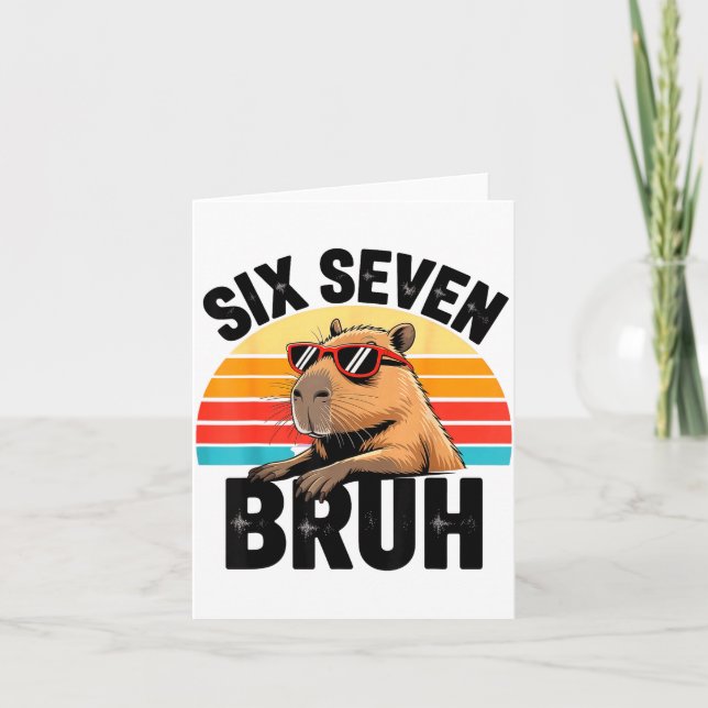 Six Seven Bruh 67 Meme Capybara  Karte (Vorderseite)