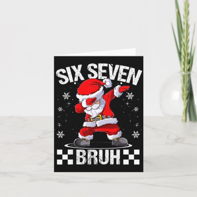 Six Seven Bruh 6-7 Meme Xmas Matching Pjs Christma Karte (Vorderseite)