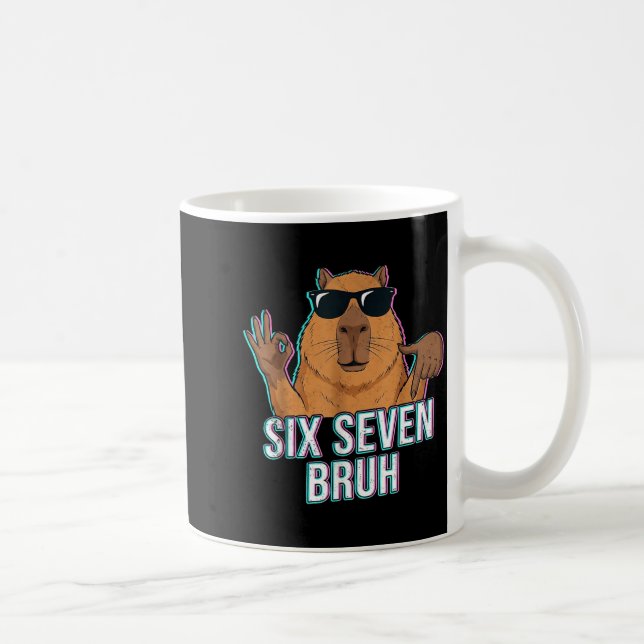 Six Seven Bruh Capybara 67 Boys Teens Kids Animals Kaffeetasse (Rechts)