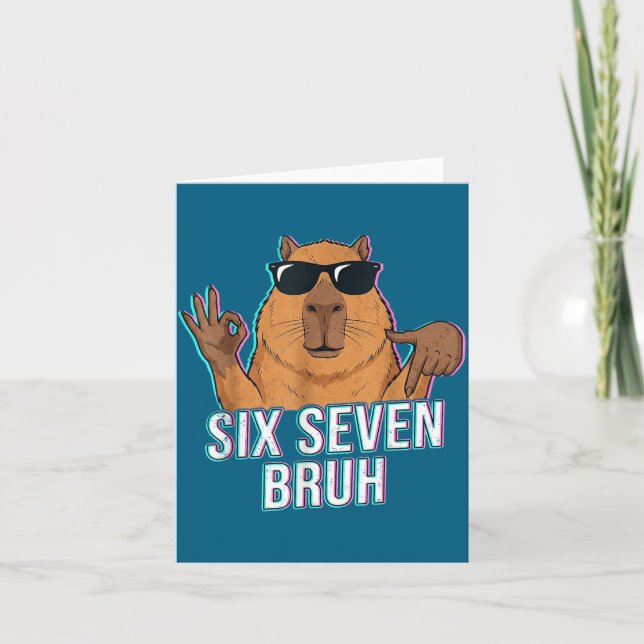 Six Seven Bruh Capybara 67 Boys Teens Kids Animals Karte (Vorderseite)