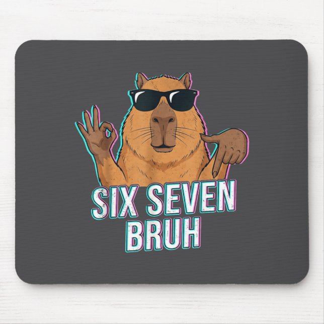 Six Seven Bruh Capybara 67 Boys Teens Kids Animals Mousepad (Vorne)