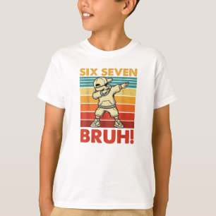 Six Seven Bruh Dabbing Junge Lustig 67 Meme Gen Al T-Shirt