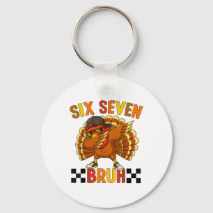 Six Seven Bruh Erntedankfest 67 Meme Truthahn Dabb Schlüsselanhänger