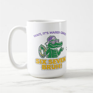 Six Seven Bruh Mardi Gras Cool Gator Festival Kaffeetasse