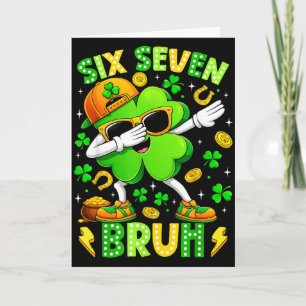 Six Seven Bruh Meme 67 Dabbing Shamrock St Patrick Karte