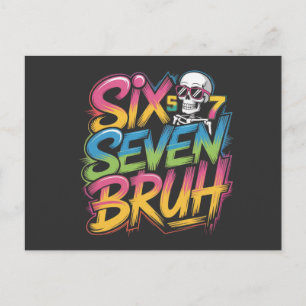 six seven bruh postkarte