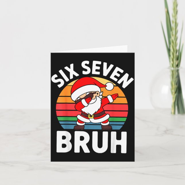 Six Seven Bruh Santa Dabbing Christmas  Karte (Vorderseite)