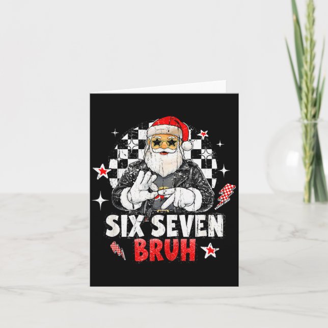 Six Seven Bruh Santa, Funny Six Seven Meme  Karte (Vorderseite)