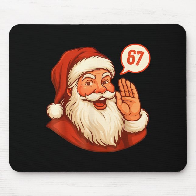 Six Seven Christmas 67 Meme Slang Santa Says Xmas  Mousepad (Vorne)