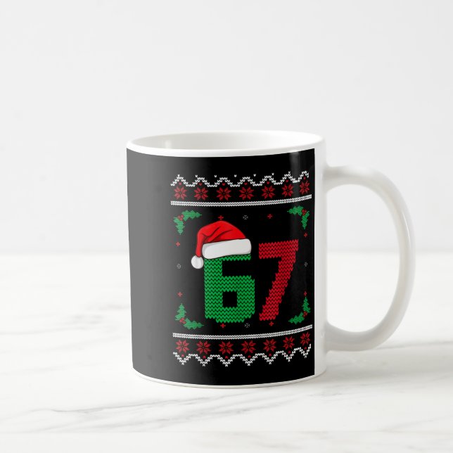 Six Seven Christmas 6 7 Ugly Christmas Sweater  Kaffeetasse (Rechts)