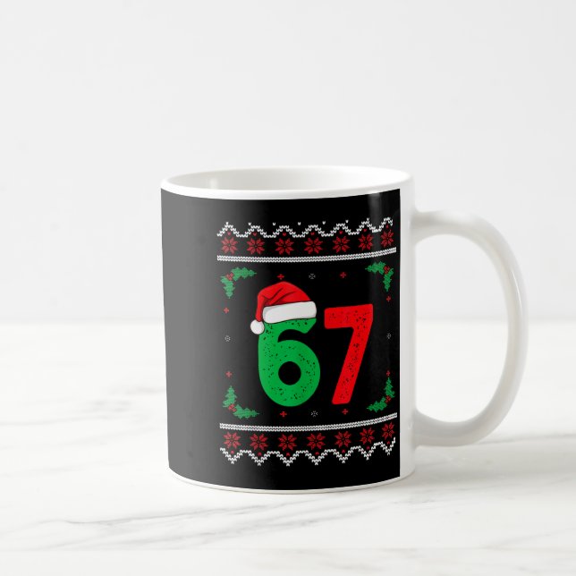 Six Seven Christmas 6 7 Ugly Christmas Sweater  Kaffeetasse (Rechts)