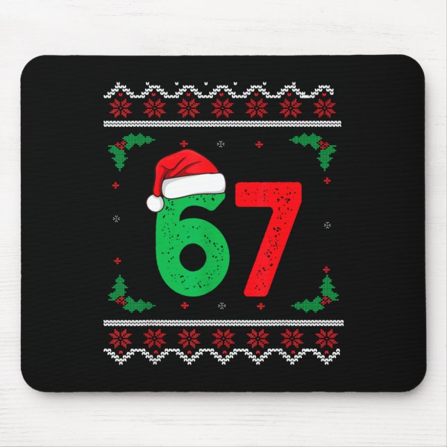 Six Seven Christmas 6 7 Ugly Christmas Sweater  Mousepad (Vorne)