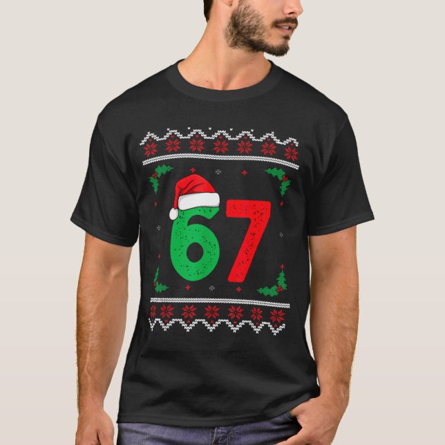 Six Seven Christmas 6 7 Ugly Christmas Sweater  T-Shirt (Vorderseite)