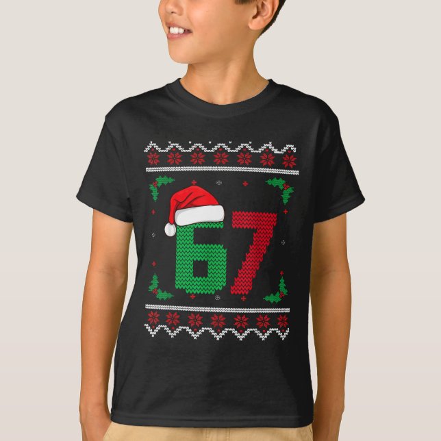 Six Seven Christmas 6 7 Ugly Christmas Sweater  T-Shirt (Vorderseite)