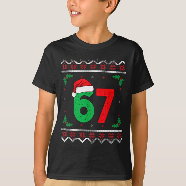Six Seven Christmas 6 7 Ugly Christmas Sweater  T-Shirt (Vorderseite)