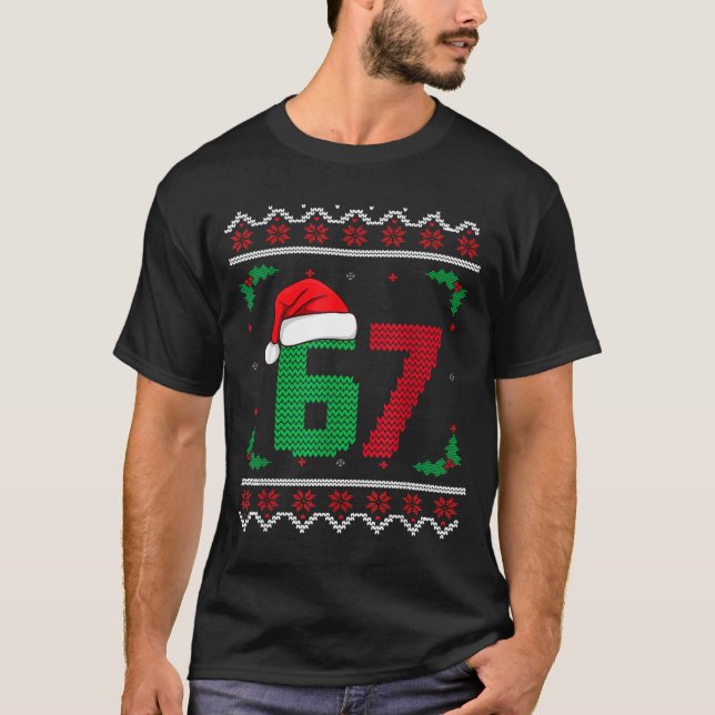 Six Seven Christmas 6 7 Ugly Christmas Sweater  T-Shirt (Vorderseite)
