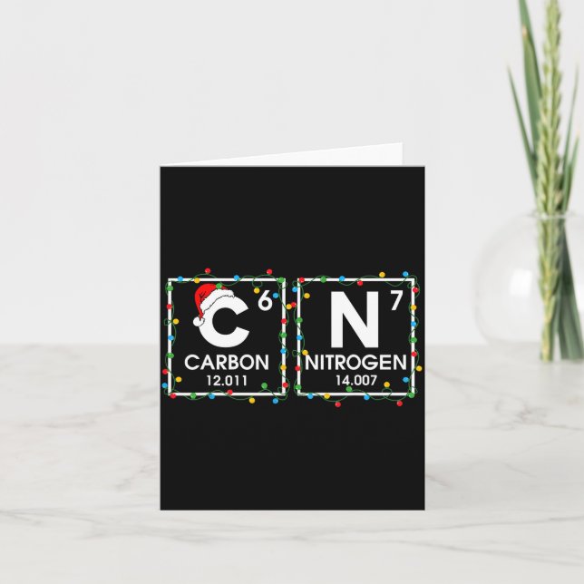Six Seven Christmas Carbon Nitrogen 67 Funny Scien Karte (Vorderseite)