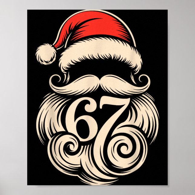 Six Seven Christmas Santa Meme 6 7 Holiday Humor D Poster (Vorne)