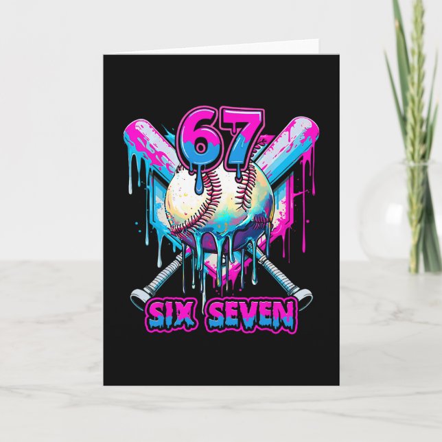 Six Seven Eis Drip Gen Alpha Slang 6 7 Trend Karte (Vorderseite)