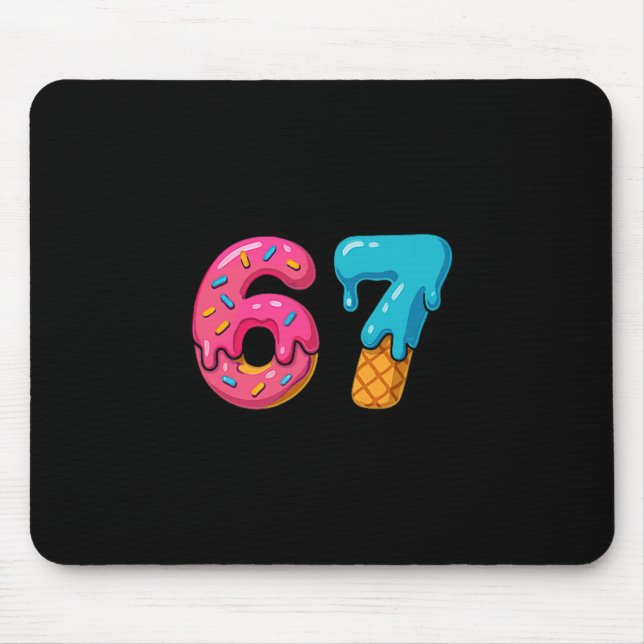 Six Seven Eis Drip Meme 67 Sport Lustig Trend Mousepad (Vorne)