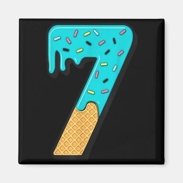 Six Seven Eiscreme 67 Lustig Mason Meme Einfaches  Magnet (Vorne)