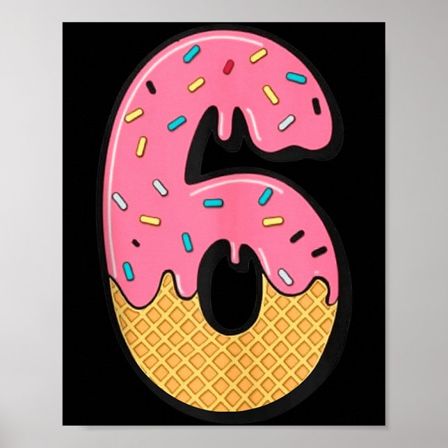 Six Seven Eiscreme 67 Lustig Mason Meme Einfaches  Poster (Vorne)