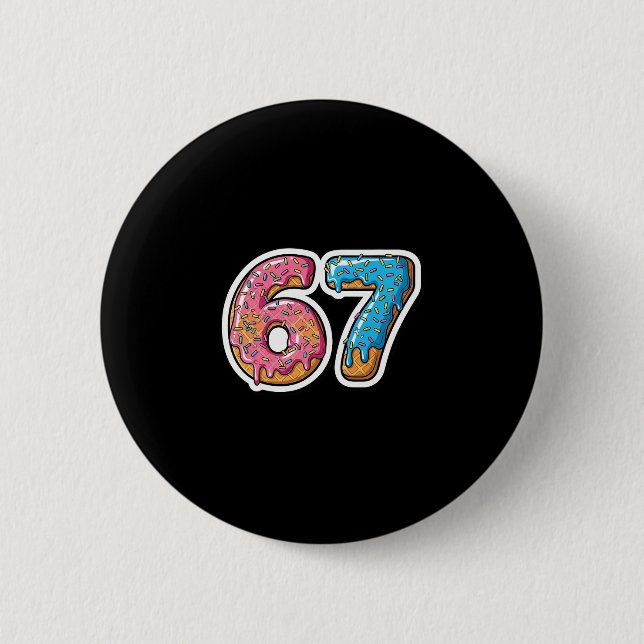 Six Seven Eiscreme-Drip-Sport-Kühl-Meme 67 Lustig Button (Vorderseite)