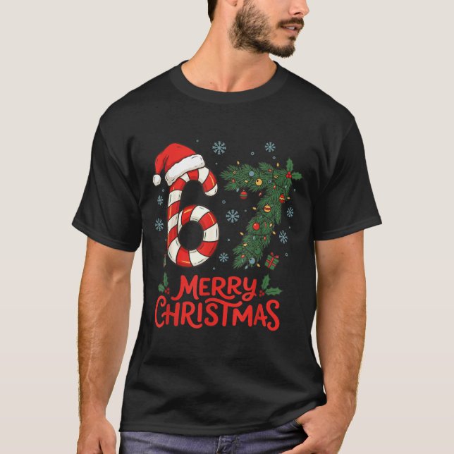 Six Seven Funny 6 7 Meme Christmas  T-Shirt (Vorderseite)
