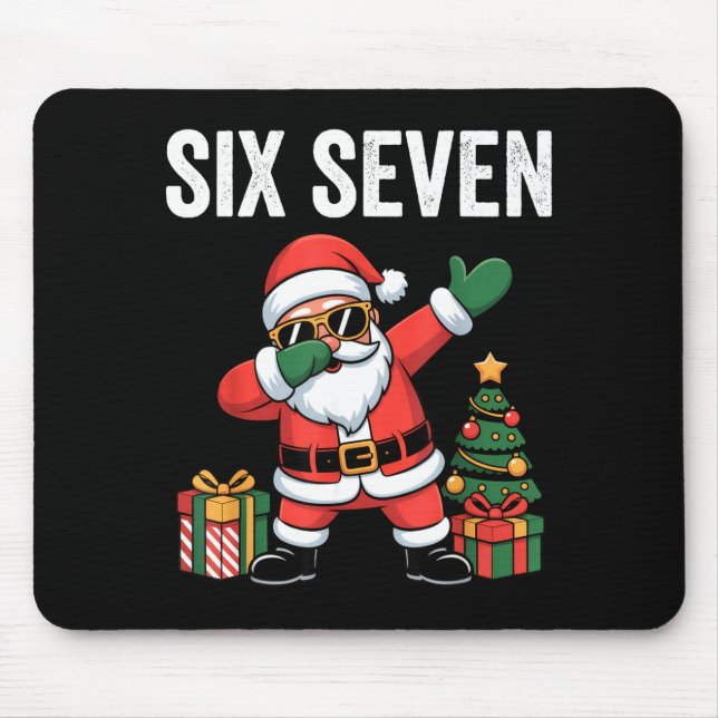 Six Seven Funny Santa Christmas 67 Meme  Mousepad (Vorne)
