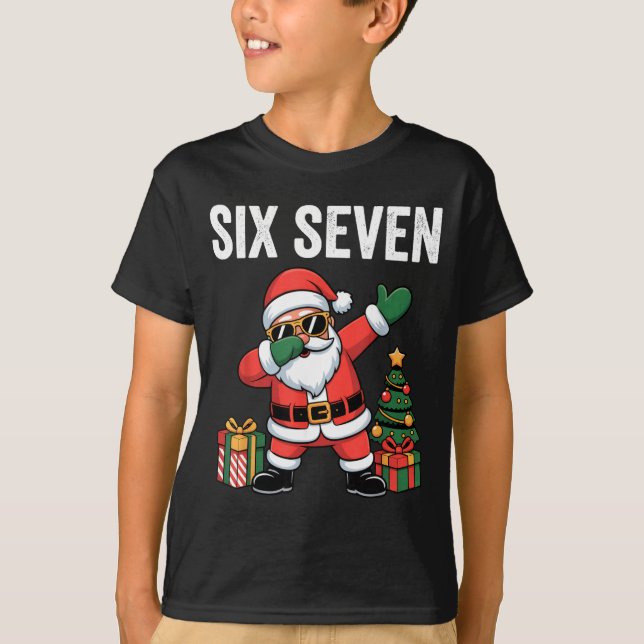 Six Seven Funny Santa Christmas 67 Meme  T-Shirt (Vorderseite)