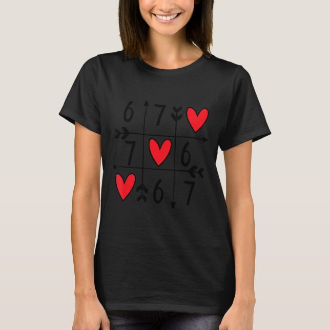 Six Seven Gamer 67 Valentines Day 6 7 Funny  T-Shirt (Vorderseite)