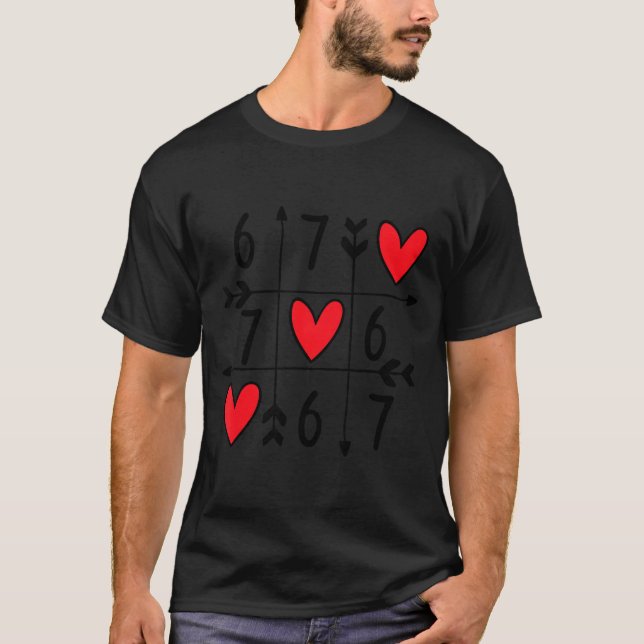Six Seven Gamer 67 Valentines Day 6 7 Funny  T-Shirt (Vorderseite)