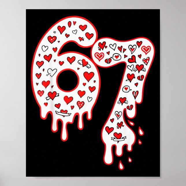 Six Seven Gen Alpha Eiscreme-Tropf Valentinstag  Poster (Vorne)
