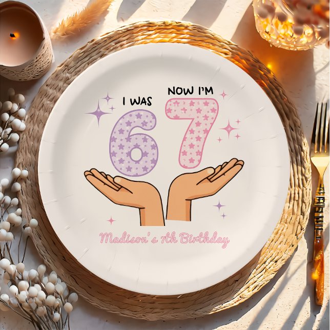 Six Seven Girl Birthday Paper Plate Pappteller (Von Creator hochgeladen)