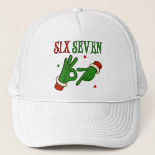 Six Seven Grinch Hand OK Zeichen Trendige Weihnach Truckerkappe